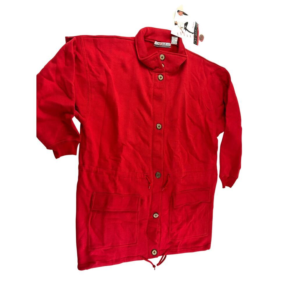 Vintage Oversized Button-front Jacket Large with Pockets Chinawear NWT